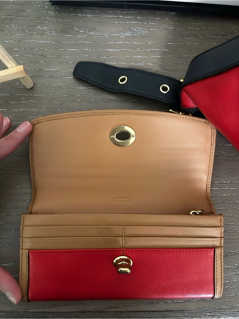 Coach Legacy Colorblock Leather Crossbody Bucket Bag, Matching Wallet, Vintage